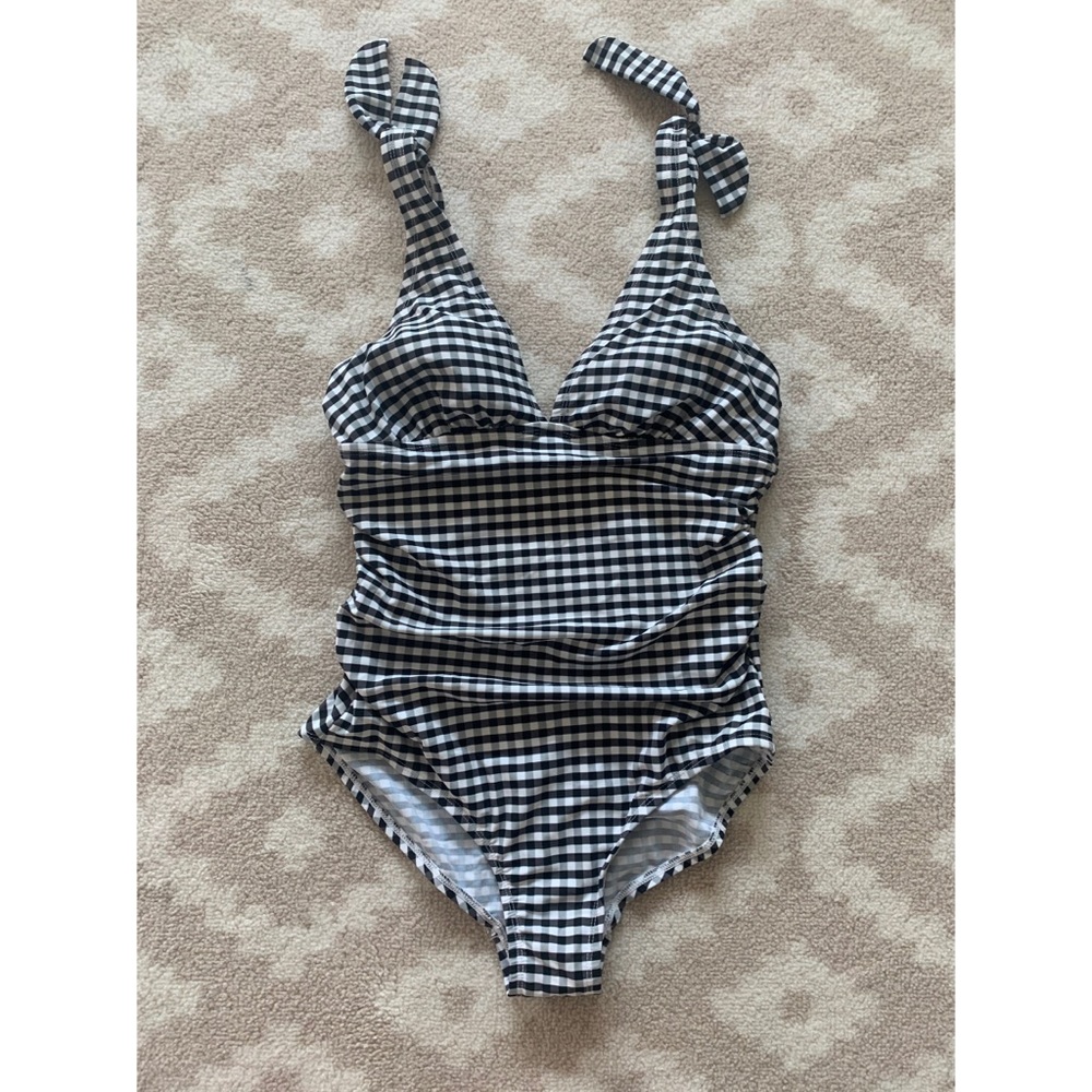 Merona Gingham Checkered One Piece Swimsuit